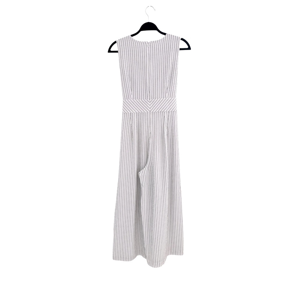 Calvin Klein White Black Striped classic Minimalist Crop wide leg jumpsuit 2 XS - Picture 2 of 9